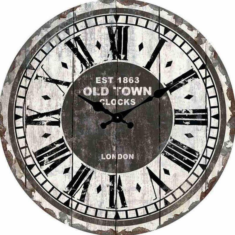 Round Old Town London 1863 Clock - 30cm - The Base Warehouse