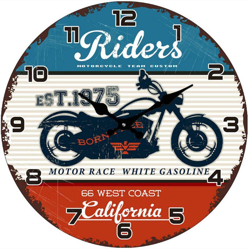 Round Riders Motocycle Clock - 30cm