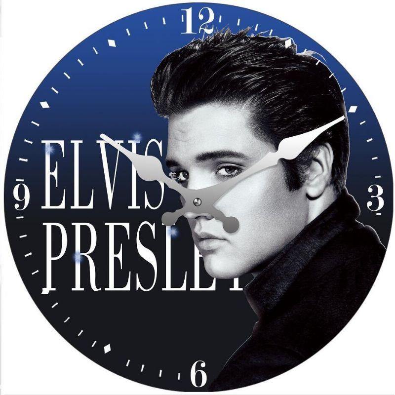 Round Elvis Blue Clock - 30cm - The Base Warehouse