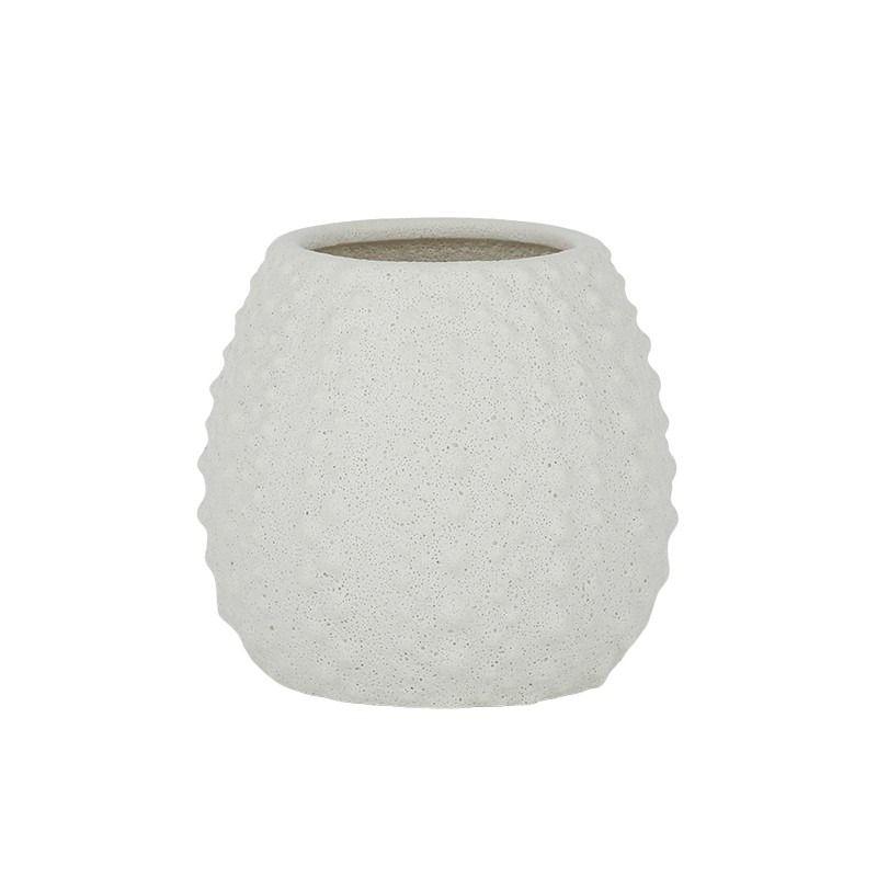 White Urchin Ceramic Pot - 15.5cm x 14.5cm