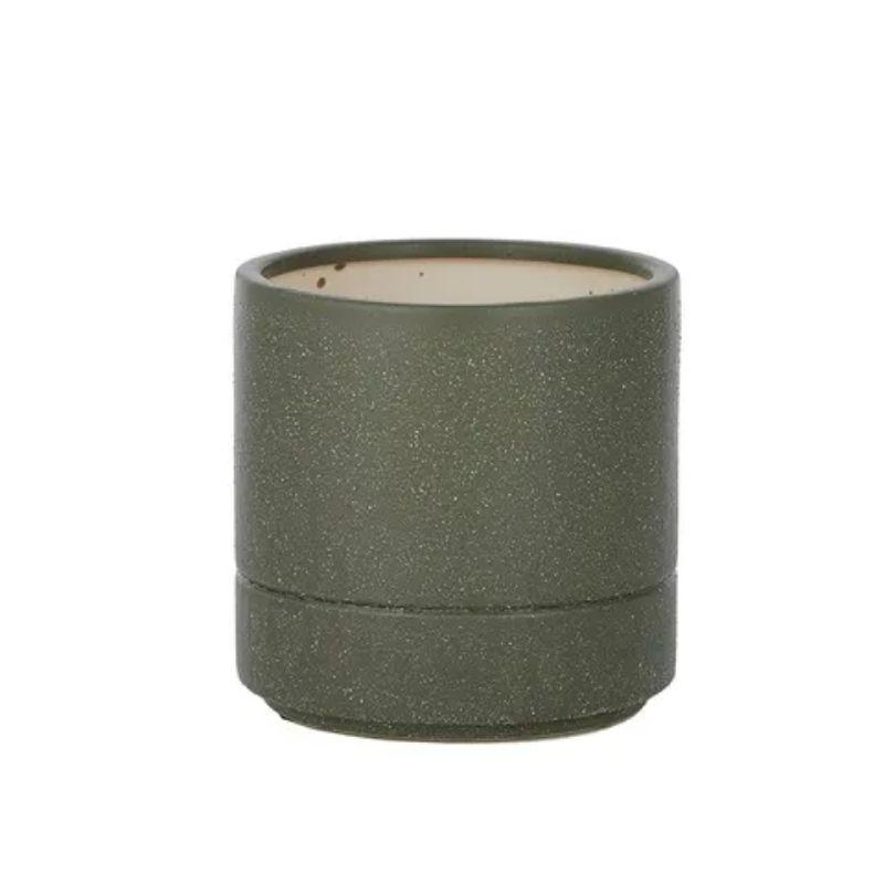 Dark Green Nessa Ceramic Pot - 15cm x 15cm