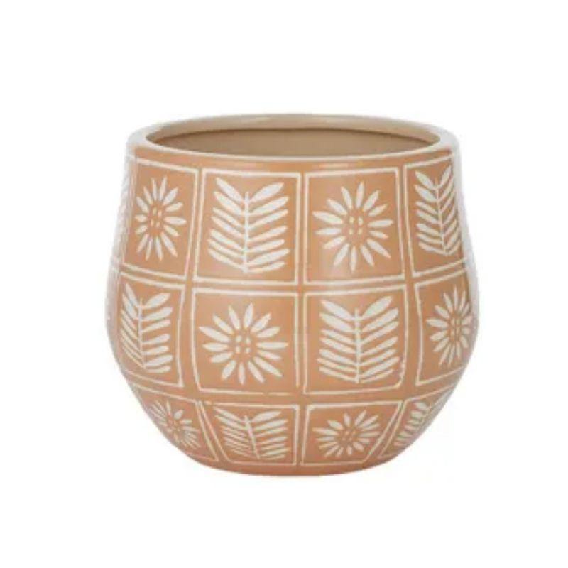 Terracotta Zinnia Ceramic Pot - 18cm x 16cm - The Base Warehouse