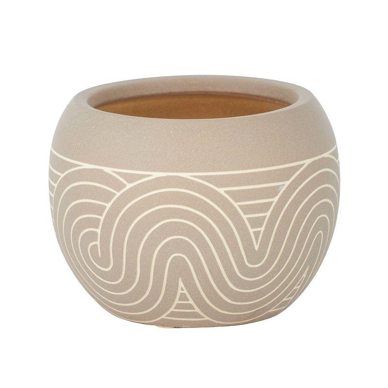 Swirl Ceramic Pot - 20cm x 15.5cm