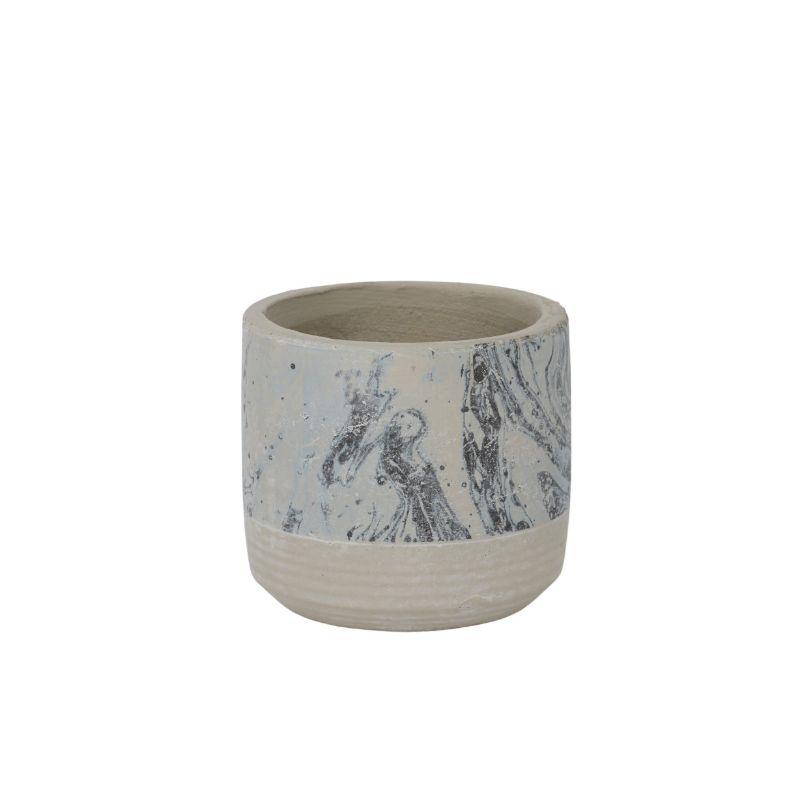 Grey Swirla Cement Pot - 13cm x 11.5cm