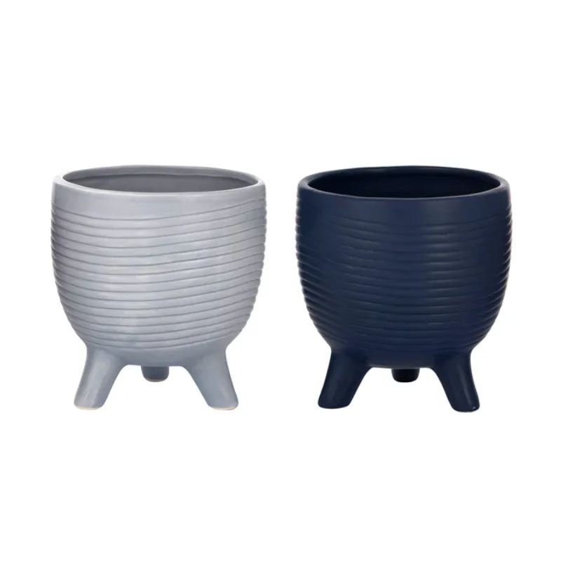 Verge Ceramic Footed Pot - 15cm x 16cm