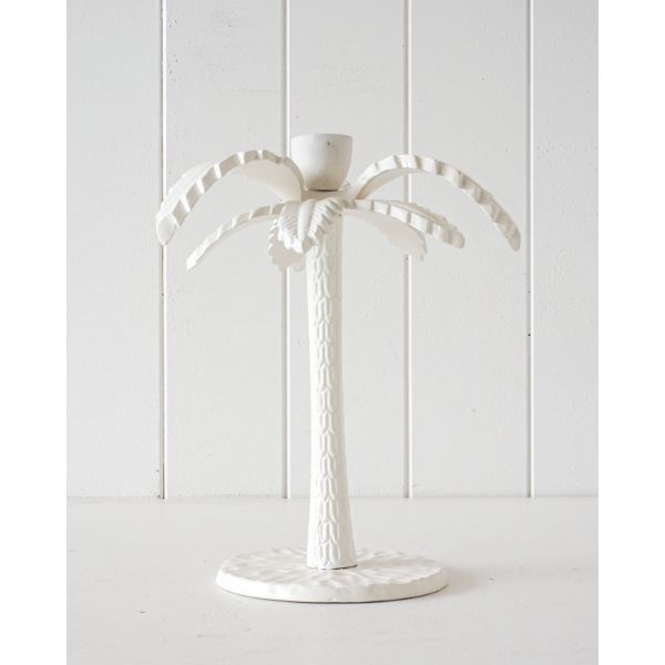 Nusa Palm Gardenia Cream Large Stick Candle Holder - 12cm x 23cm x 17cm