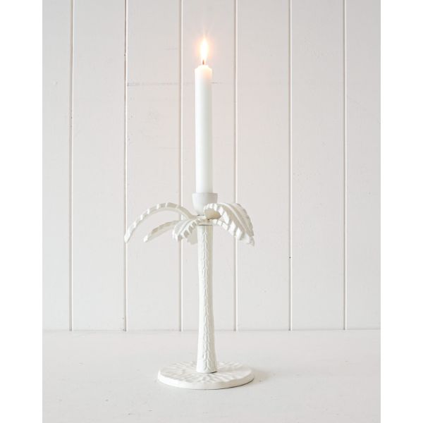 Nusa Palm Gardenia Cream Large Stick Candle Holder - 12cm x 23cm x 17cm