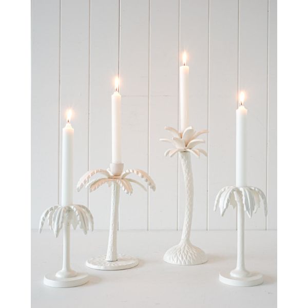 Nusa Palm Gardenia Cream Large Stick Candle Holder - 12cm x 23cm x 17cm