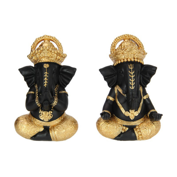 Black & Gold Ganesh - 17cm