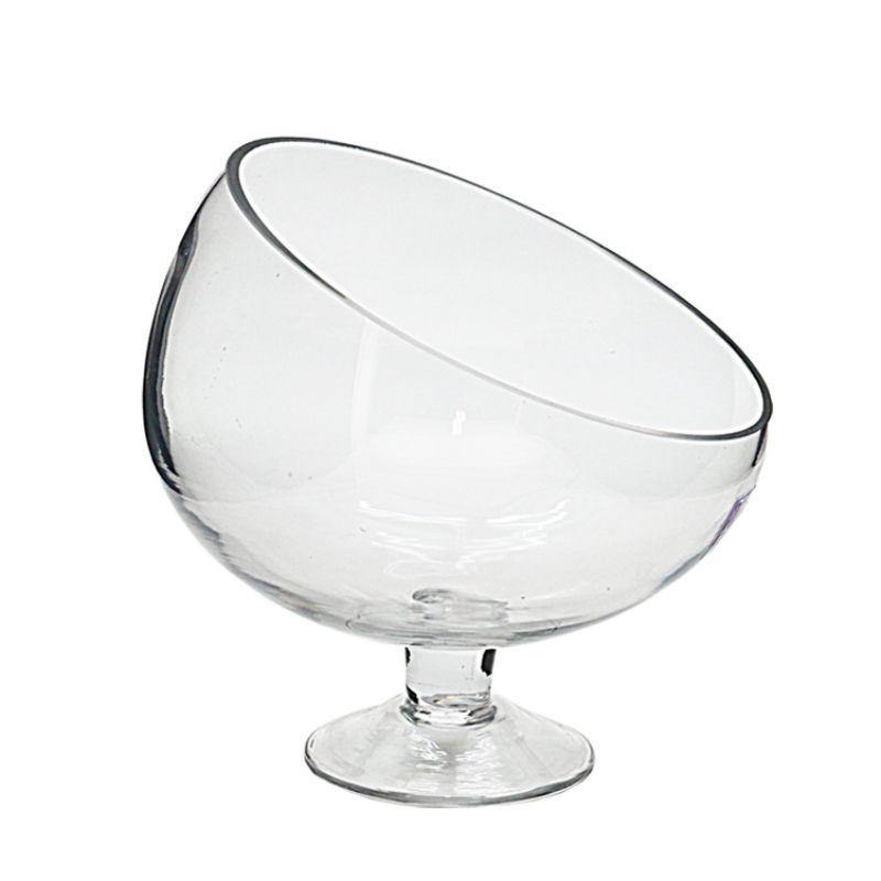 Glass Lamp with Diagnal Cut - 18cm x 17cm - The Base Warehouse