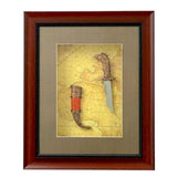 Load image into Gallery viewer, Antique Dagger Timber Frame with Glass Face - 38cm x 46cm x 7.5cm
