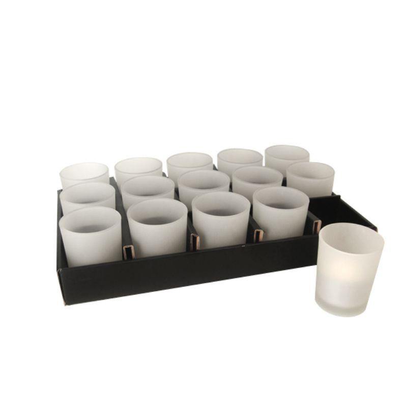 Frosted T-lite Glass Holder - 5cm x 6.7cm - The Base Warehouse