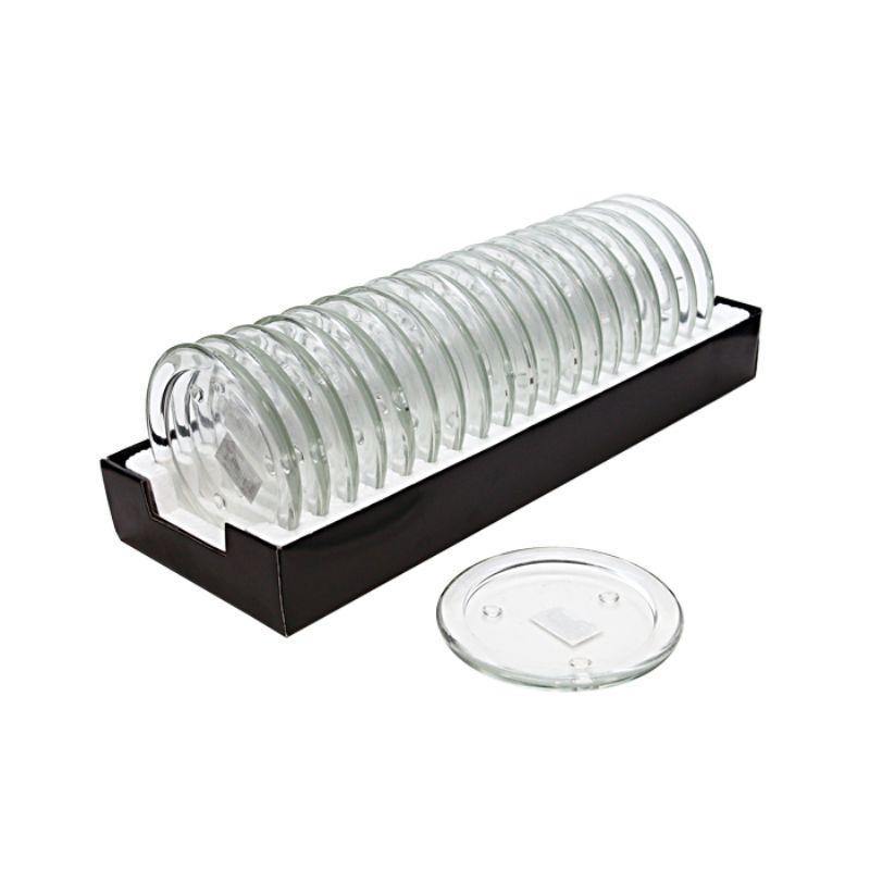 Round Circle Glass Candle Pillar Holder - 10.8cm - The Base Warehouse