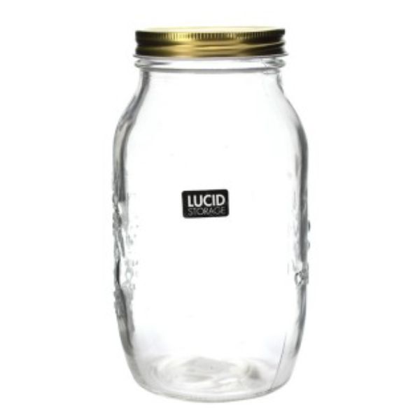Glass Bottle With Gold Lid - 1500ml | 11.5cm x 20.9cm