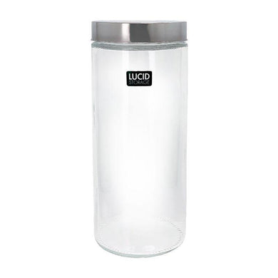 Glass Canister with Metal Lid - 2060ml - The Base Warehouse