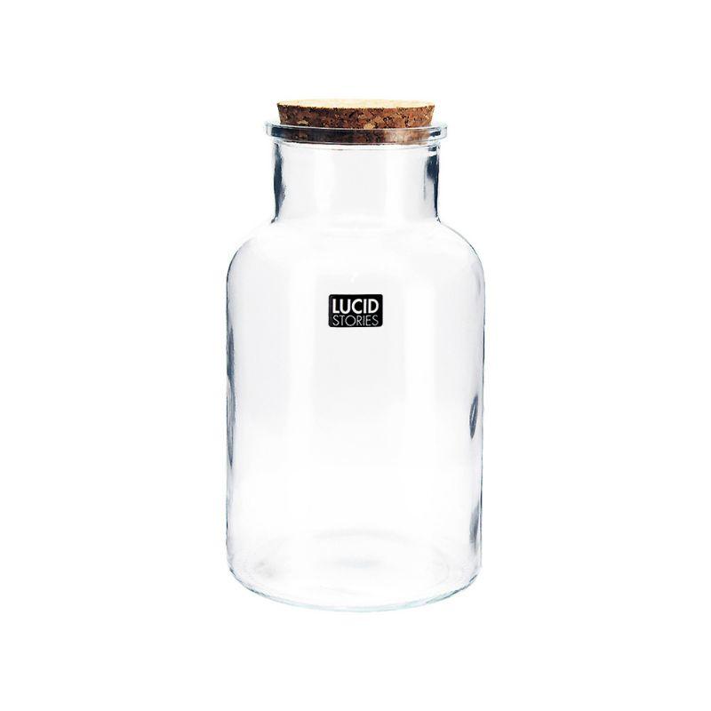 Glass Jar w/Cork Lid14.4x25.6cmH(1/6)