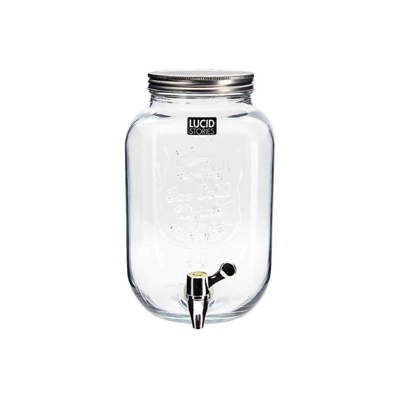 Glass Dispenser with Metal Lid - 4L