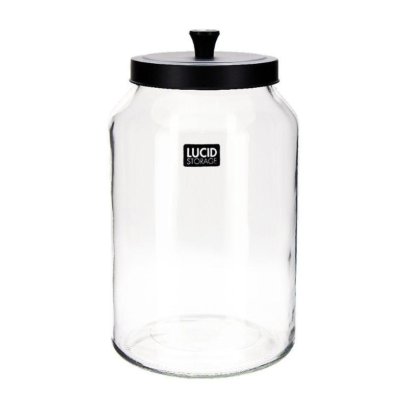 Glass Canister with Black Lid 3.9L - 16cm x 27.7cm