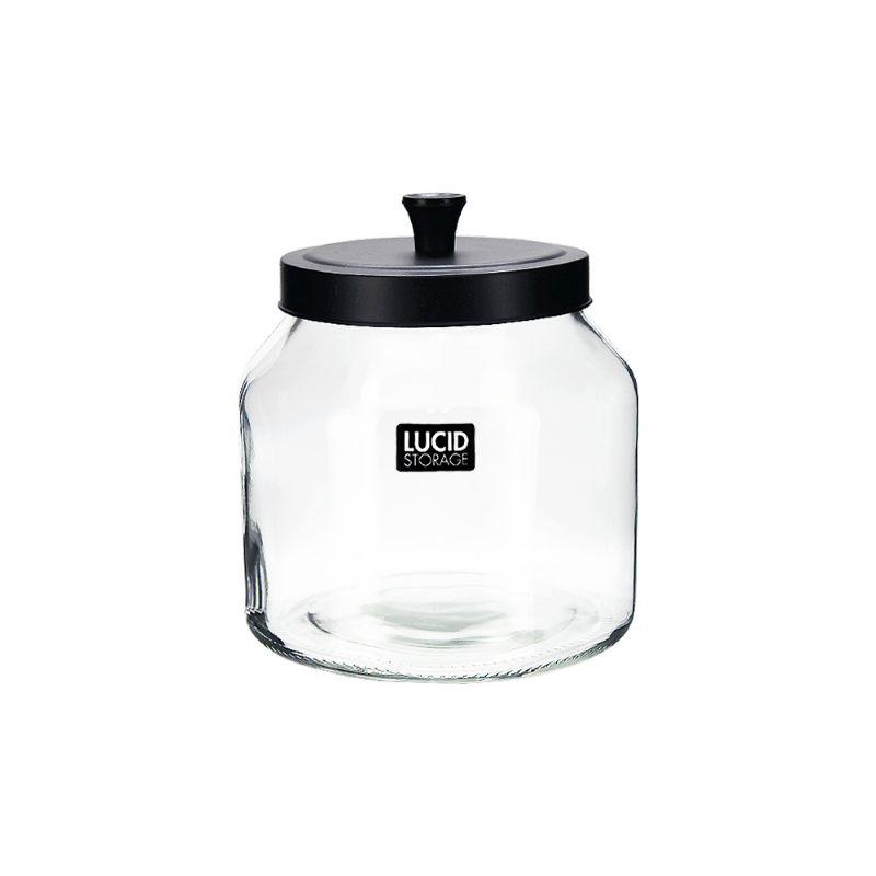 Glass Canister with Black Lid 2L - 16cm x 17.8cm