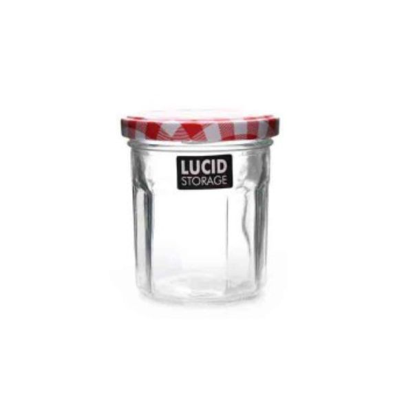 Glass Jar With Checker Lid - 7.4cm x 8.5cm