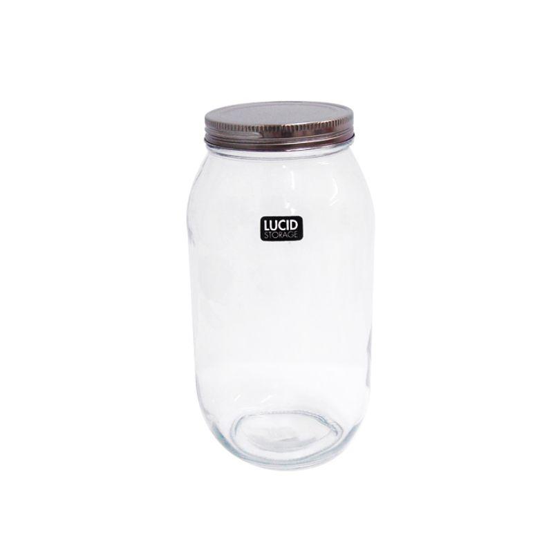 Glass Storage Jar with Metal Lid 2.2L - 23.8cm