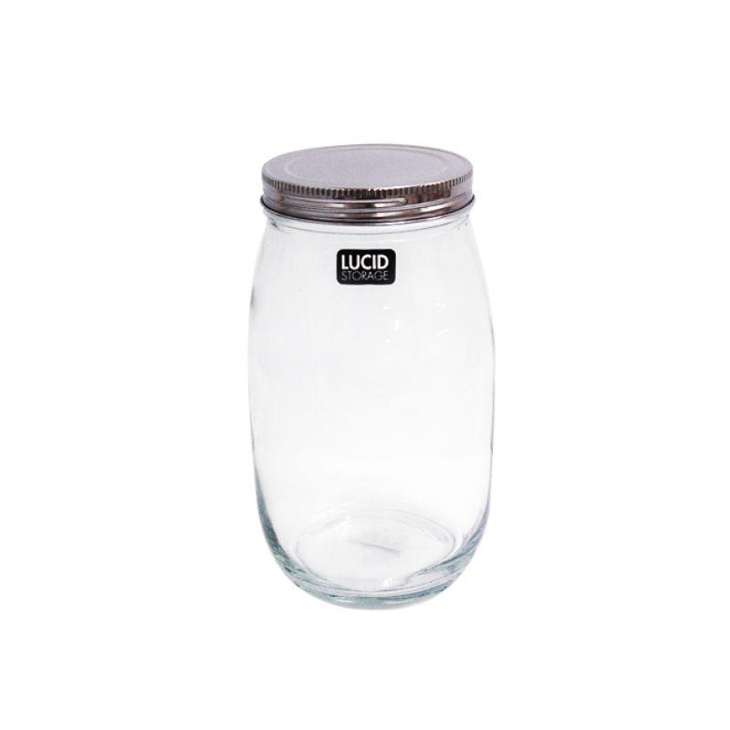 Glass Storage Jar with Metal Lid 1.4L - 20.5cm