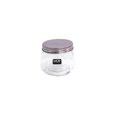 Glass Storage Jar with Metal Lid - 9cm - The Base Warehouse