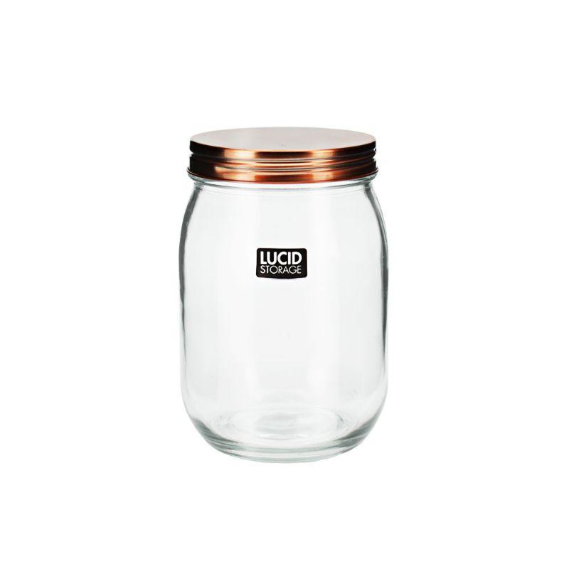 Glass Canister with Golden Lid 1L - 16.3cm