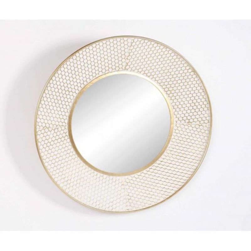 Hamptons Round Metal Mirror - 80cm