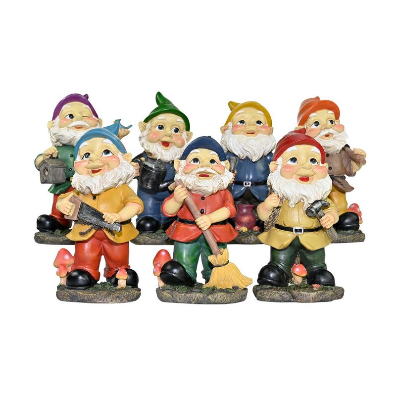 Seven Dwarf Garden Gnomes Figurine Statue - 20cm