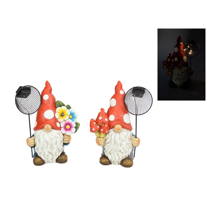 Gnome with Solar Battery Net - 25cm