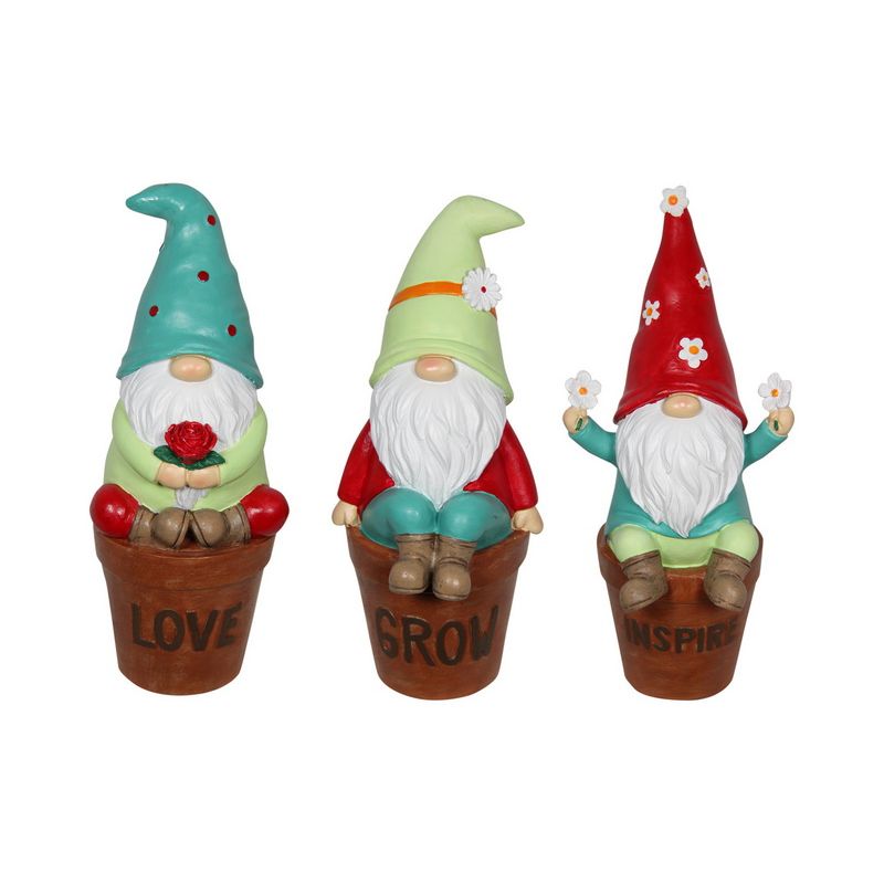 Flower Gnome with Inspirational Pot - 13cm