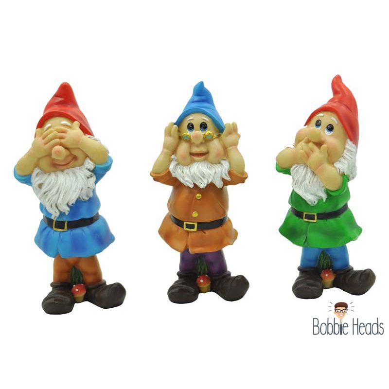 Wise Wobbly Standing Gnomes - 19cm