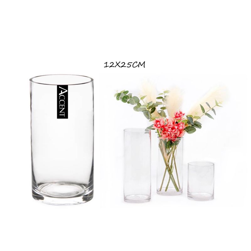 Glass Cylinder Vase - 12cm x 25cm