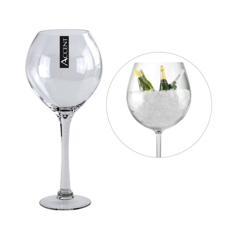 Glass Wine Glass Vase - 18.5cm x 42cm