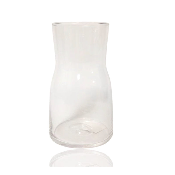 Clear Taper Waisted Glass Vase - 8.2cm x 9.5cm x 17cm