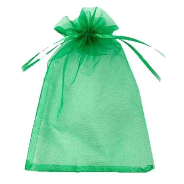 10 Pack Green Organza Bag - 8cm x 10cm