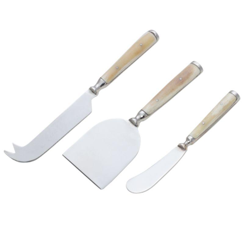 Cheese Knife Set - White Bone - set of 3