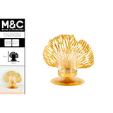Load image into Gallery viewer, Maaz Gold Metal Palm Candle Holder - 14cm x 13cm x 10cm
