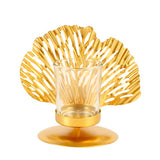 Load image into Gallery viewer, Maaz Gold Metal Palm Candle Holder - 14cm x 13cm x 10cm
