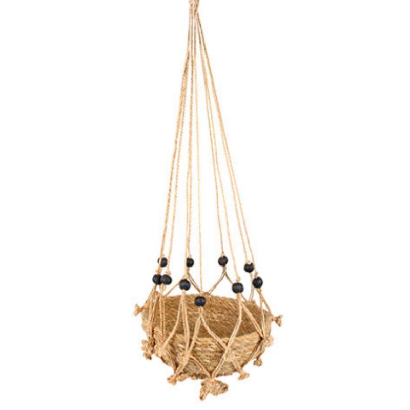 Sika Black Beads Planter Hanger with Basket - 24cm x 9cm