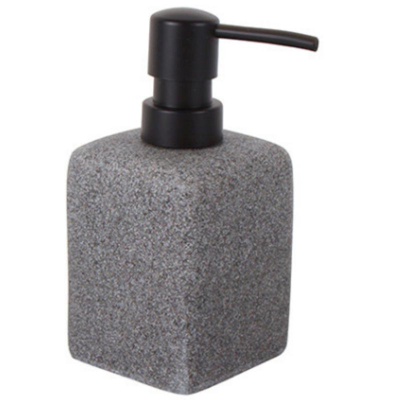 Granite Look Poly Resin Soap Dispenser - 15cm x 7cm x 7cm