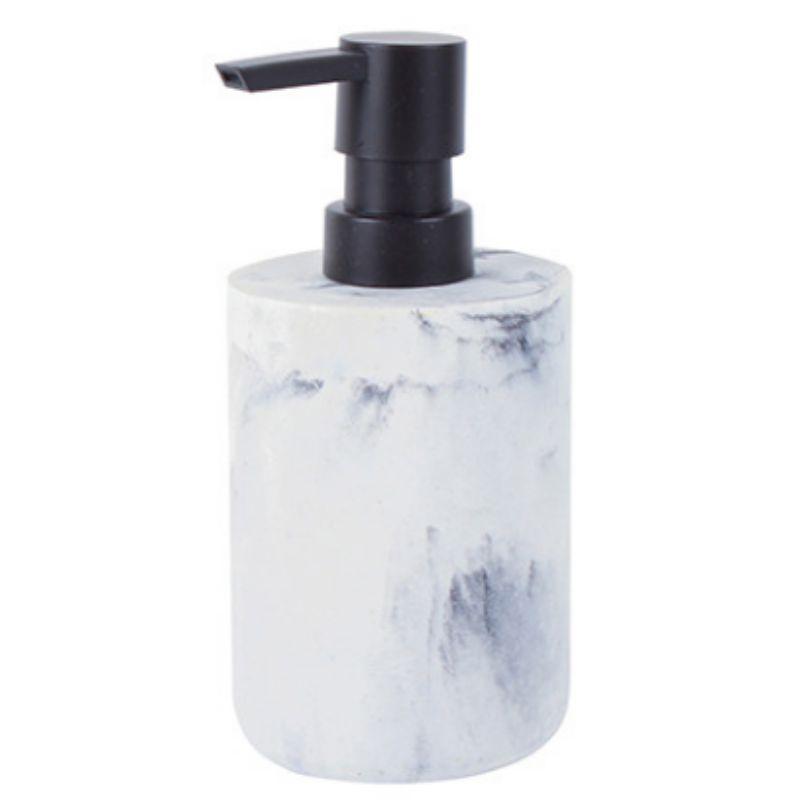 Marble Look Poly Resin Soap Dispenser - 16cm x 7cm x 7cm