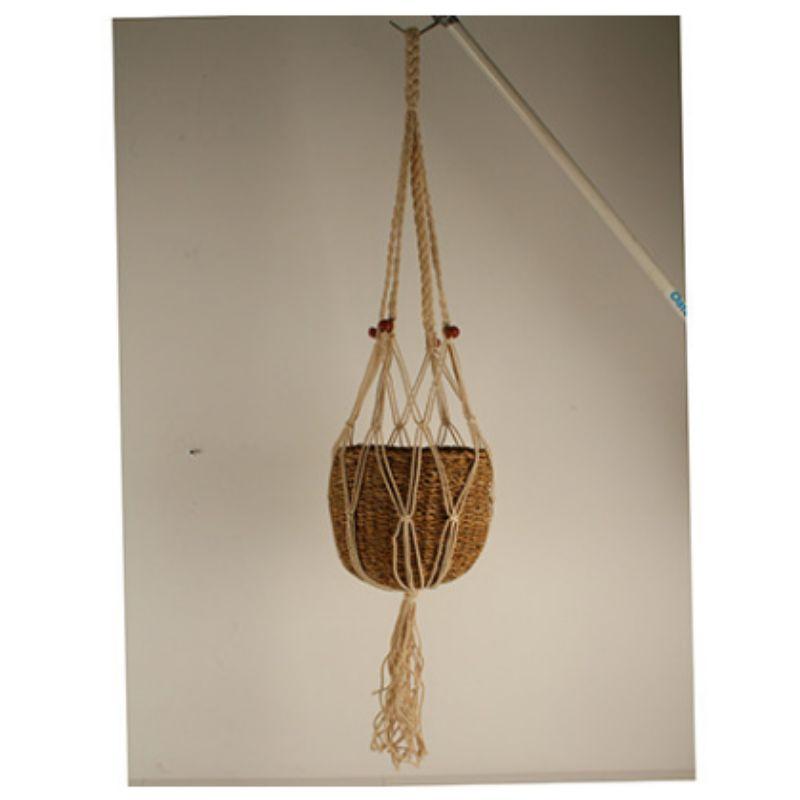 Aura Macrame & Seagrass Pot Planter Hanger - 110cm x 25cm
