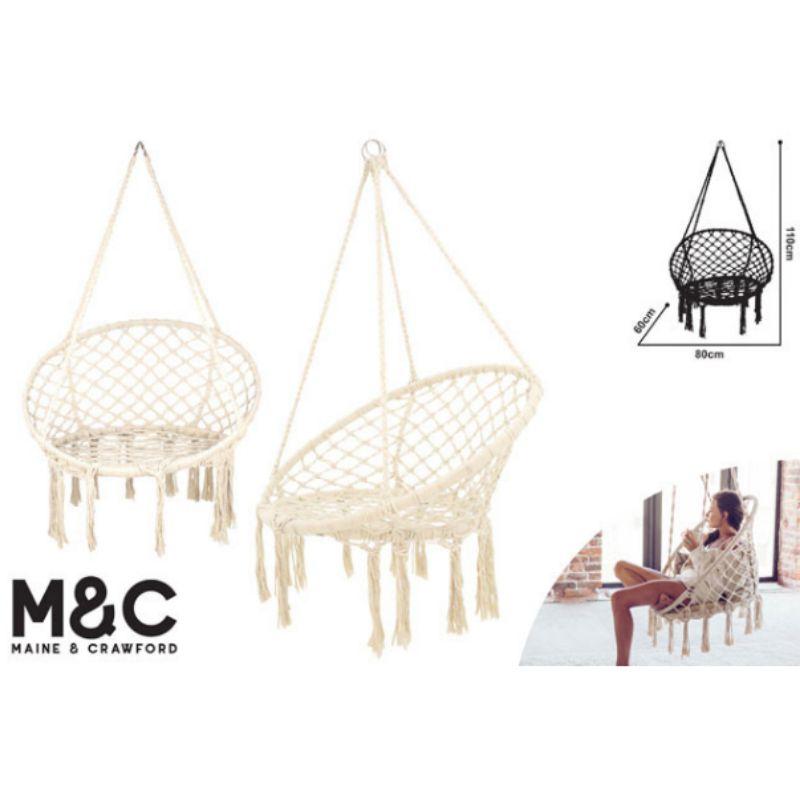 Macrame Hammock Swing Chair - 110cm x 80cm x 60cm