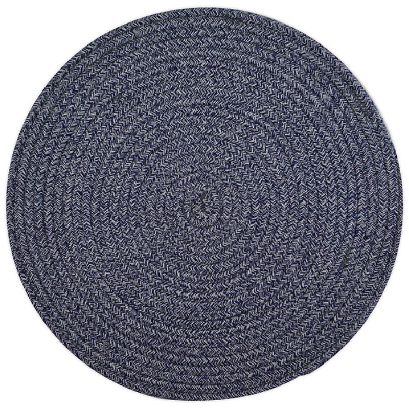 Blue & White Demi Cotton Round Placemat - 38cm