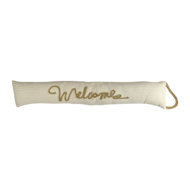 Natural Draught Stop with Welcome Sign - 83cm x 15cm