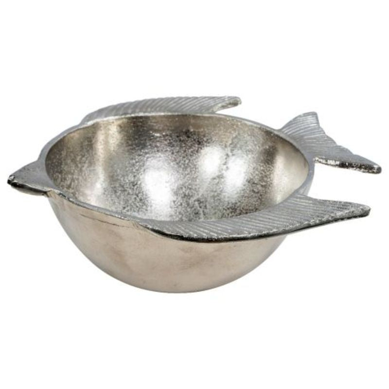 Raw Nickel Finish Aluminium Small Fish Bowl - 27cm x 24cm
