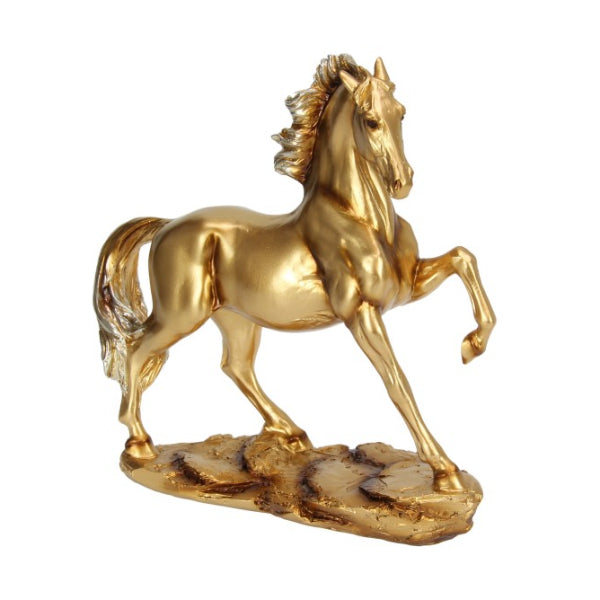 26cm Shining Gold Horse on Base