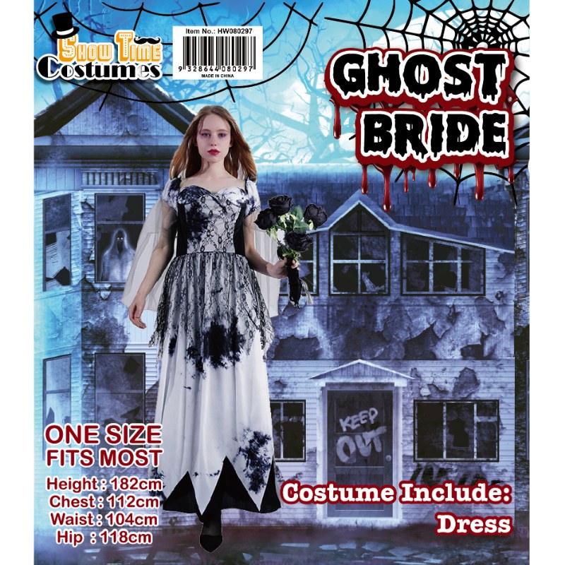 Womens Ghost Bride Costume - One Size Fits Most